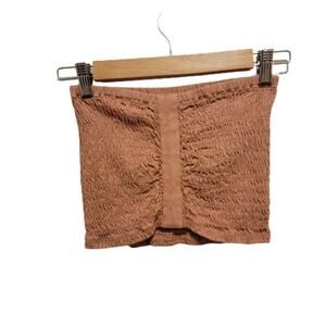 American Eagle Pink Tube Top Ruched Festival Boho Prariecore XS #088